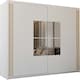 image 1 of Spacious 203cm Sliding Wardrobe with Paneled Mirror Doors & Votan Strip | Adjustable Interior | White, Black, Grey, Oak White | White203
