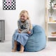 image 2 of Kids Kingston Velvet Bean Bag Chair Mineral Blue Childrens Bean Bags | Blue | Mineral Blue | 1