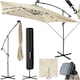 image 1 of Parasol Sunna - 250 x 250 cm with LED solar lighting, with protective cover Cream | Beige