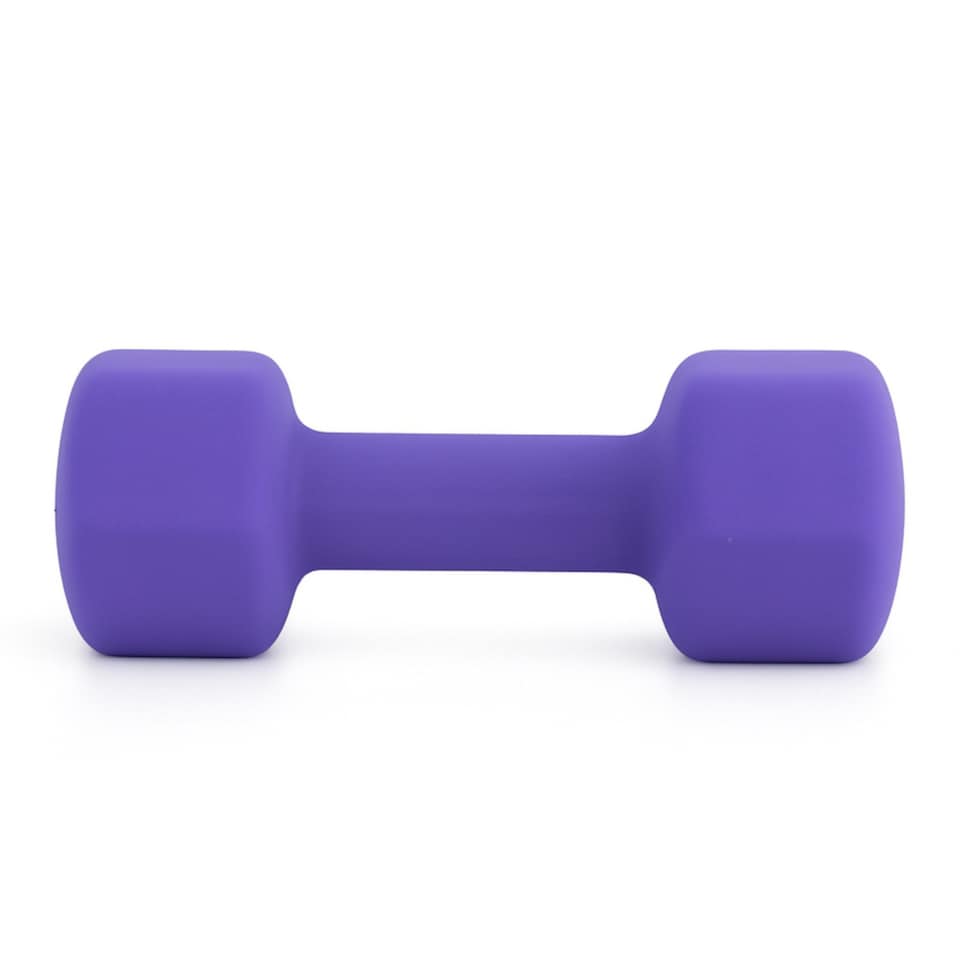 image 1 of Pair of 6kg Hex Anti Roll Neoprene Non Slip Hand Dumbbells Workout Weights