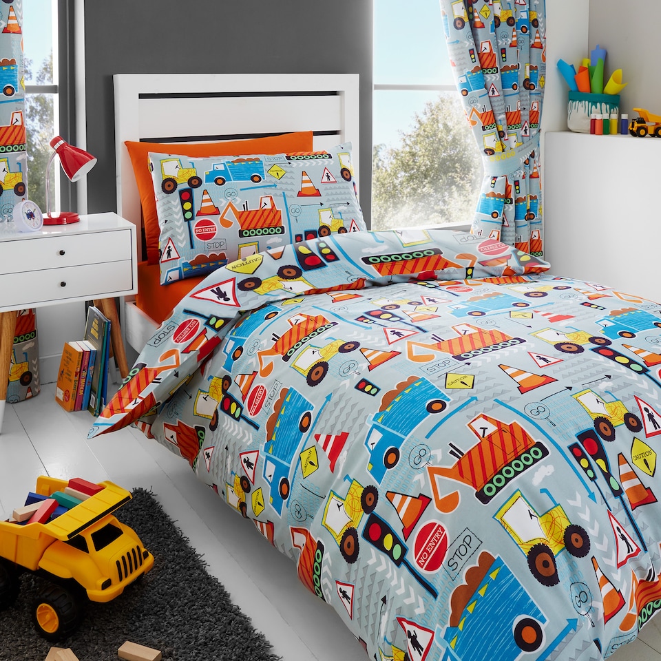 image 1 of Happy Linen Company Big Diggers Duvet Cover Bedding Set
