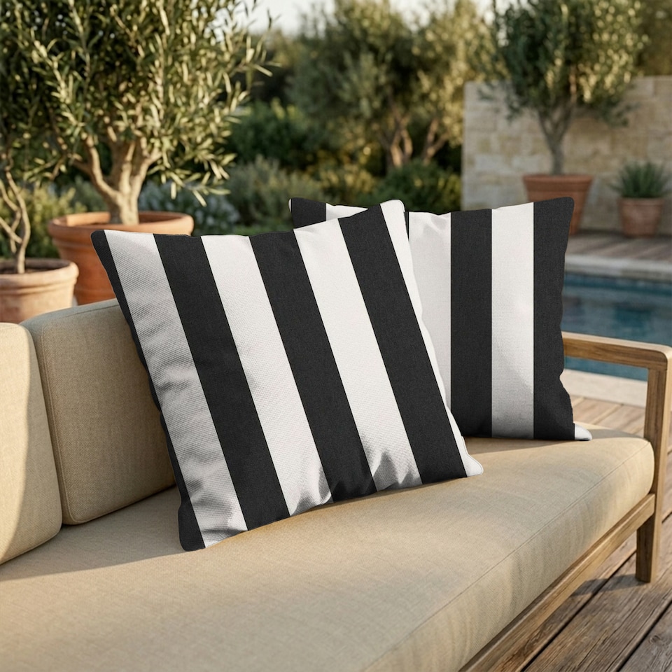 image 1 of Covers&All Sunbrella Throw Pillows Set of 2, Square 26 in x 26 in, Cabana Classic