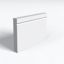 Pack of 20 (Total 20 Units) - Moisture Resistant MDF Primed 1 V Groove Skirting Board & Rebate - 25mm(T) x 69mm (H) x 4200mm (L)