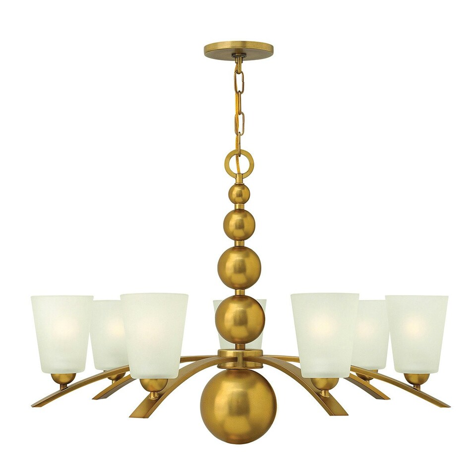 Zelda 7 Light Multi Arm Chandelier Vintage Brass Finish, E27