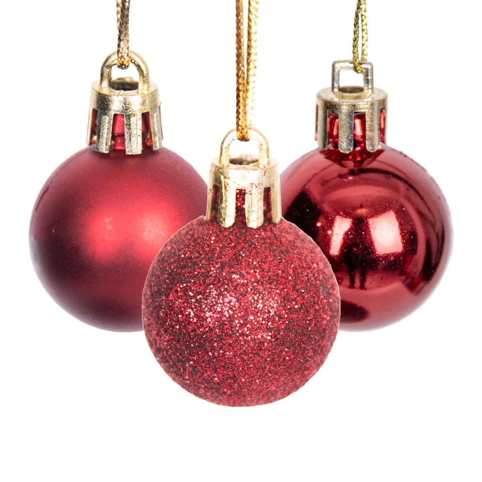 image 1 of Christmas Decorations Baubles dark red 3cm 12pcs set pvc