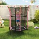image 2 of HOMCOM 5.4FT Kids Trampoline With Enclosure Indoor Outdoor, Pink