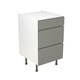 image 1 of 3 Drawer Base Unit 500mm w/ J-Pull Cabinet Door - Super Gloss Dust Grey Grey | Super Gloss Dust Grey