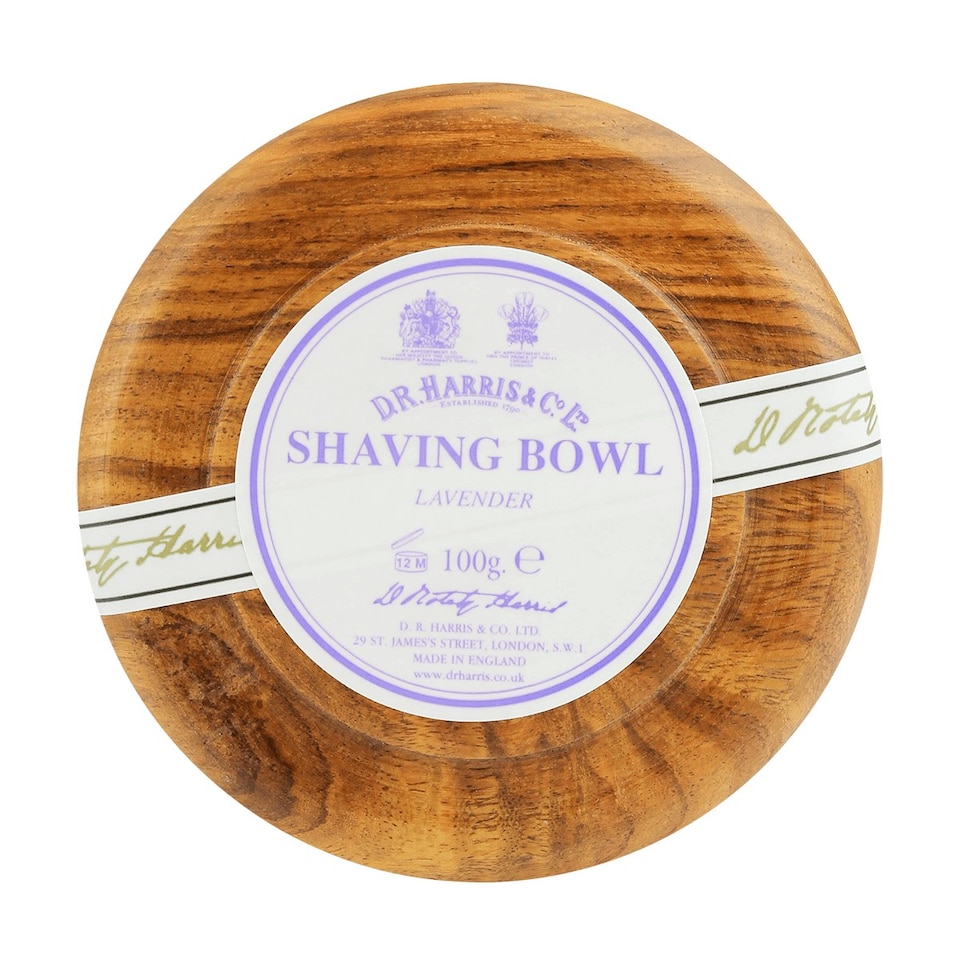 D R Harris Lavender Shaving Soap & Bowl Mahogany 100g N/A