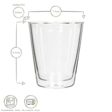 Rink Drink Double-Walled Glasses Set - 200ml - Pack of 6 | Clear | Clear