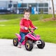 image 2 of HOMCOM 6V Kids Electric Ride on Car All Terrain Vehicle Toy Quad Bike with Forward Reverse Functions Toddlers for 18-36 Months Old Pink