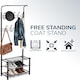 image 8 of House of Home Metal Hat Coat Stand Clothes Plus Shoes Rack Umbrella Steel Stand Hanger Hooks Black | Black
