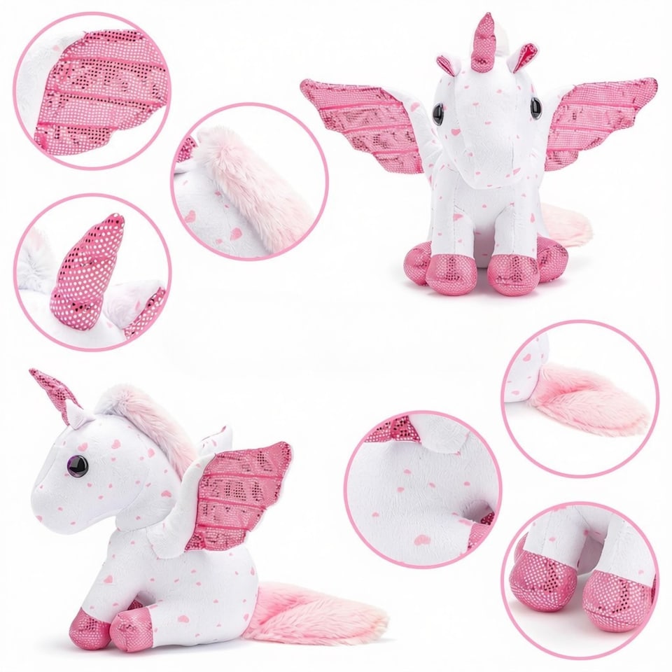 image 1 of 33‑in‑1 Unicorn Plush Toy Gift Set for Girls – Soft Cuddly Stuffed Animal with Diary, Stickers, Colouring Book & Accessories, Birthday Gift for Kids 3–10
