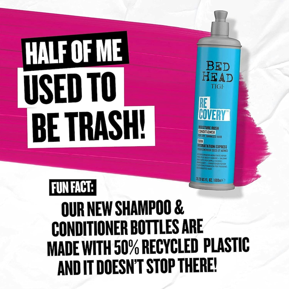 image 1 of Bed Head by TIGI Recovery Moisturising Conditioner For Dry Hair, 600ml, 2pk