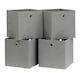 image 5 of Foldable Canvas Storage Folding Box Fabric Cube Cloth Bag 4 Piece Set | Grey