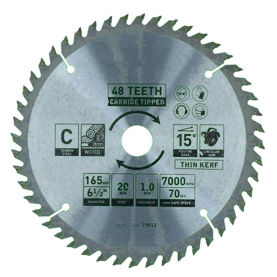 image 1 of Circular Saw Blade 165mm x 16 / 20mm Mixed Teeth TCT Cutting Disc Wood 4pc