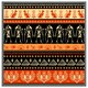 image 3 of Egyptian heiroglyphs in orange & black (Picture Frame) Black | XL