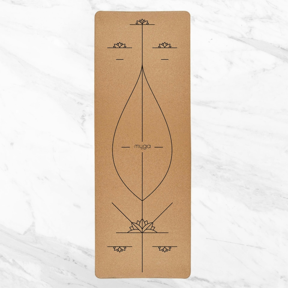 image 1 of Myga Alignment Extra Large Cork Yoga Mat