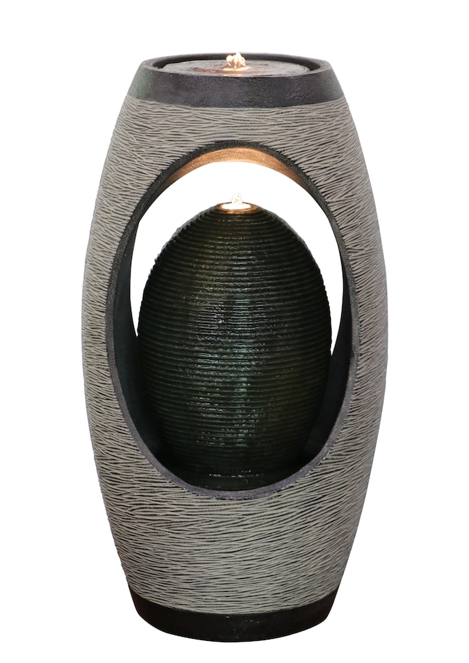 image 1 of Nazare Oval Water Feature With Lights 75.5cm