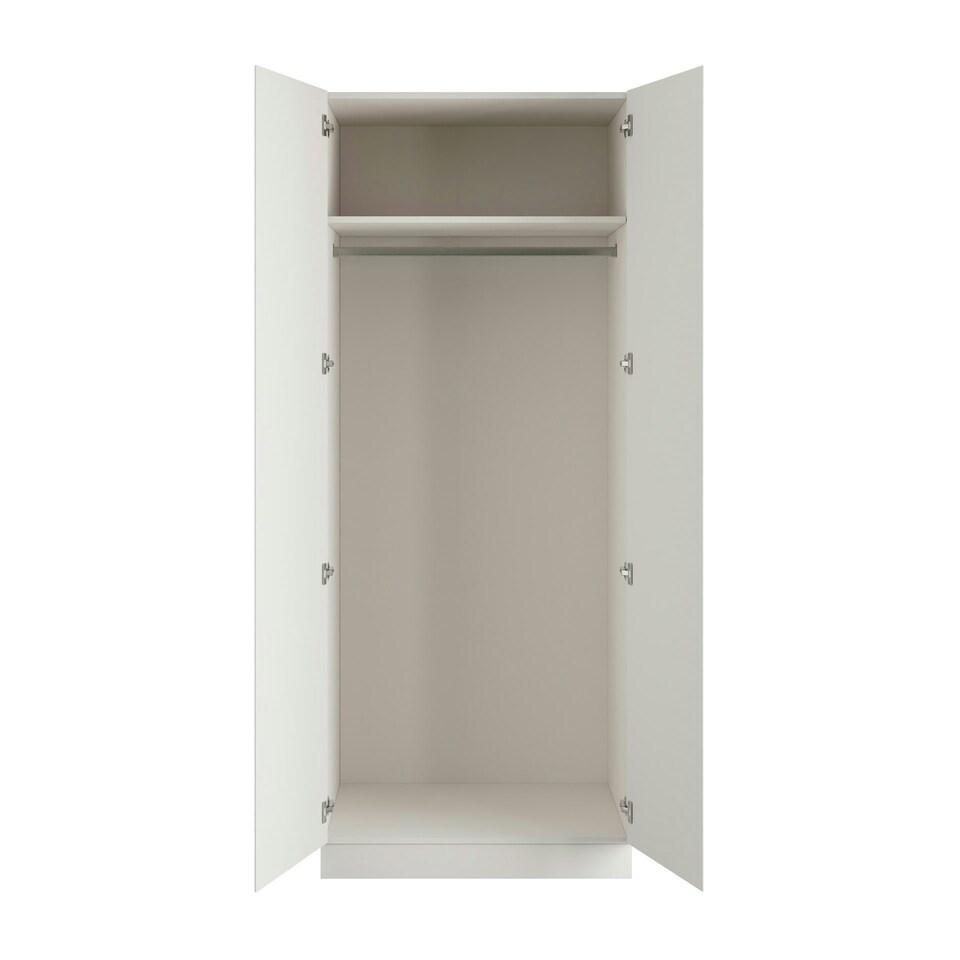 image 1 of J-Pull Handleless White Double Wardrobe with Single Rail White