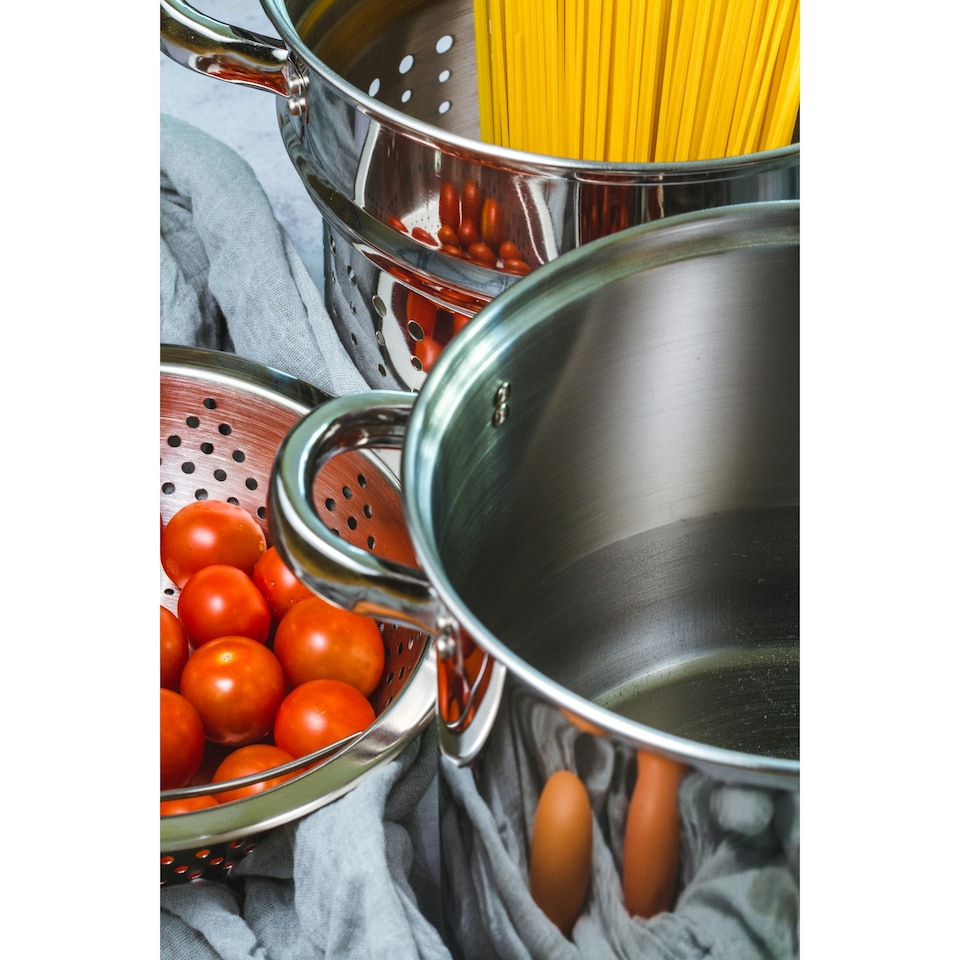image 1 of KitchenCraft Pasta Pot Silver Stainless Steel