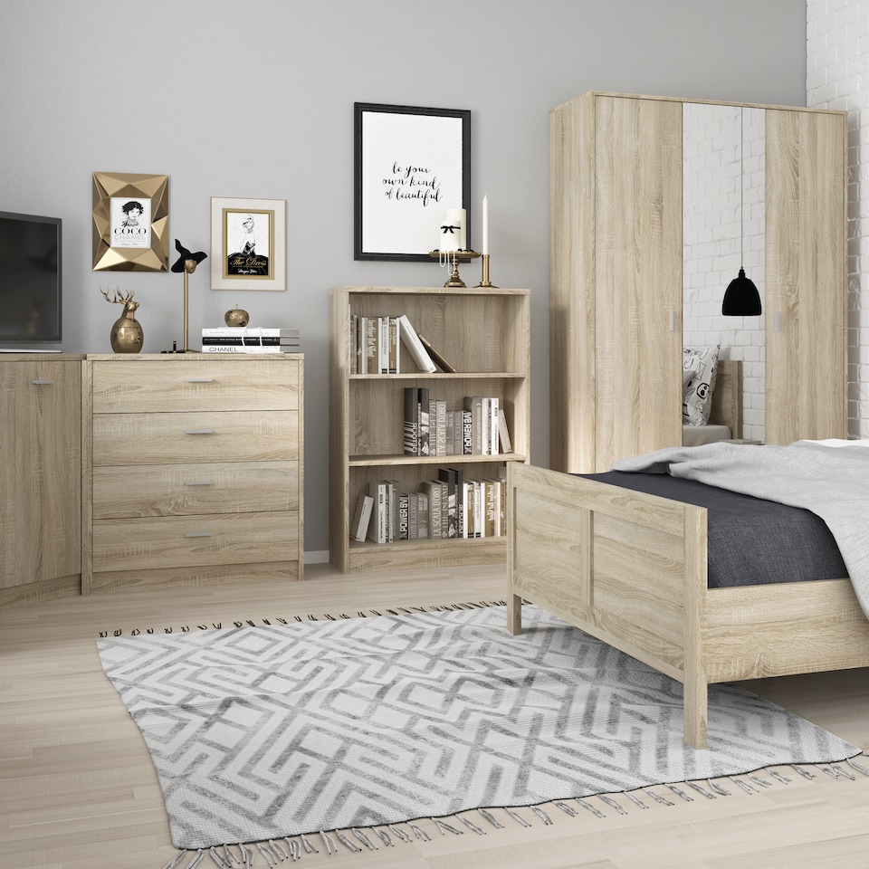 image 1 of 4 You Medium Wide Bookcase in Sonama Oak