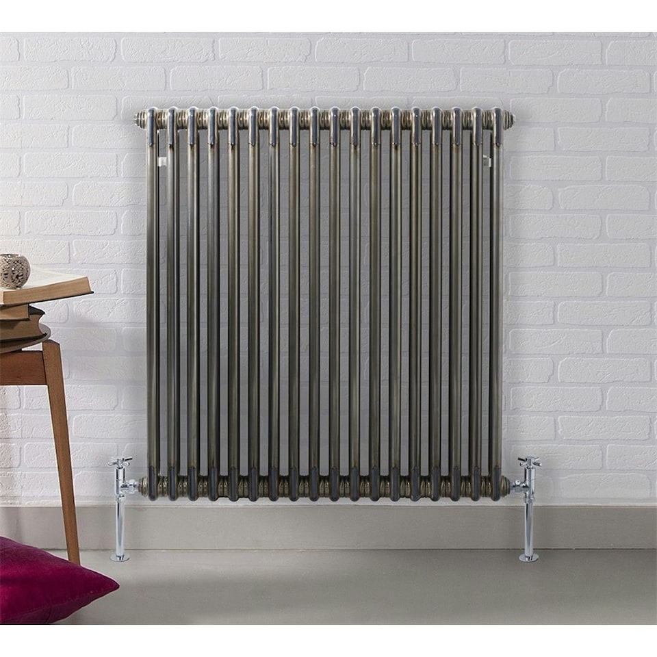 image 1 of 600mm (H) x 1190mm (W) - Raw Metal Horizontal Radiator (New Yorker Classic) - 3 Columns - (0.6m x1.19m) - Depth 107mm