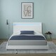 image 2 of Neptune LED Lights Headboard Gaming Style White Faux Leather Bed Frame (Double)