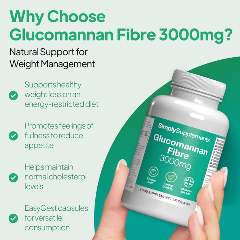 image 1 of Glucomannan Fibre Capsules 3000mg