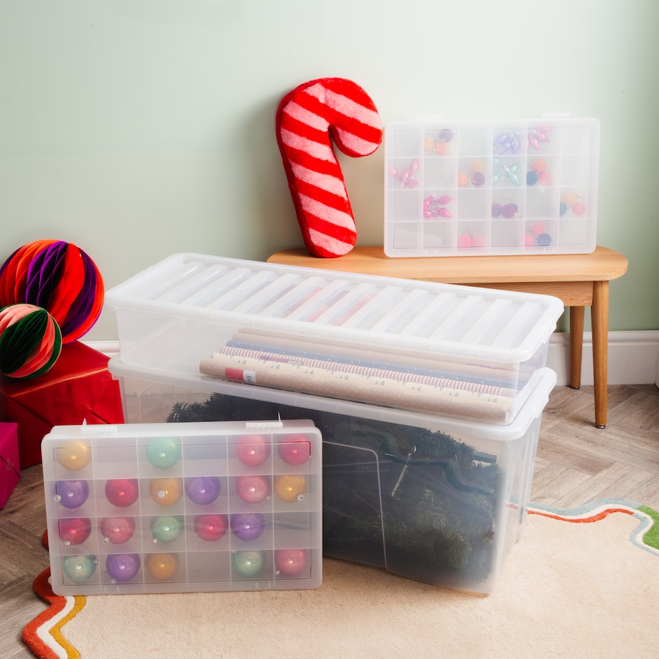 image 1 of Wham Festive 4-Piece Christmas Storage Set | Clear