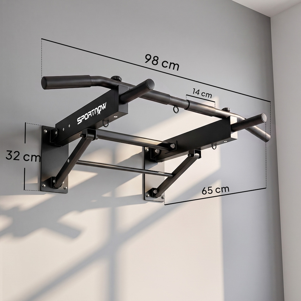 image 1 of SPORTNOW Pull Up Bar Wall Mounted, Folding Chin Up Bar, Max Load 120 kg