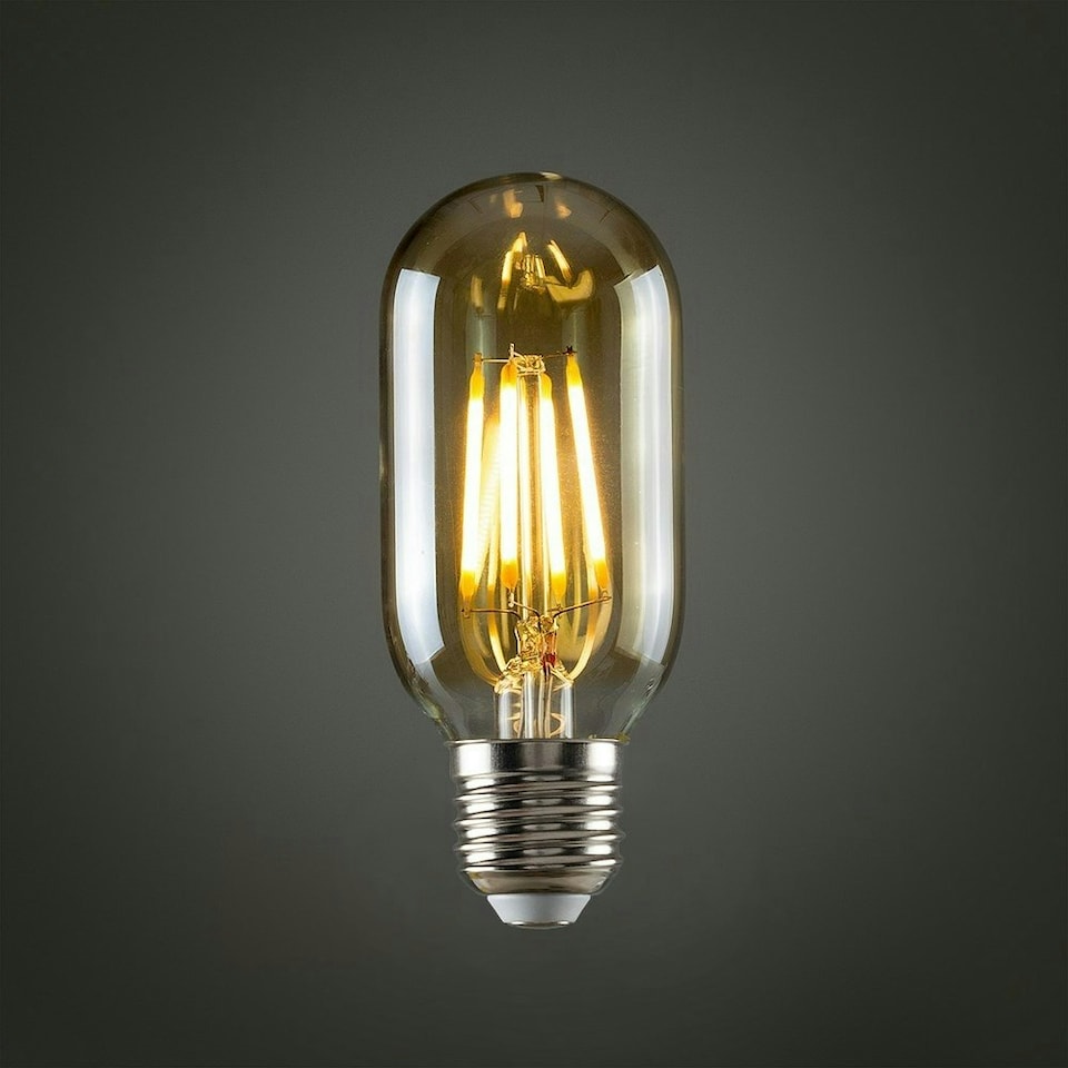 image 1 of ValueLights 1 x Vintage Filament E27 Amber Glass Radio Valve LED 4W Warm White 2700K 400lm Light Bulb