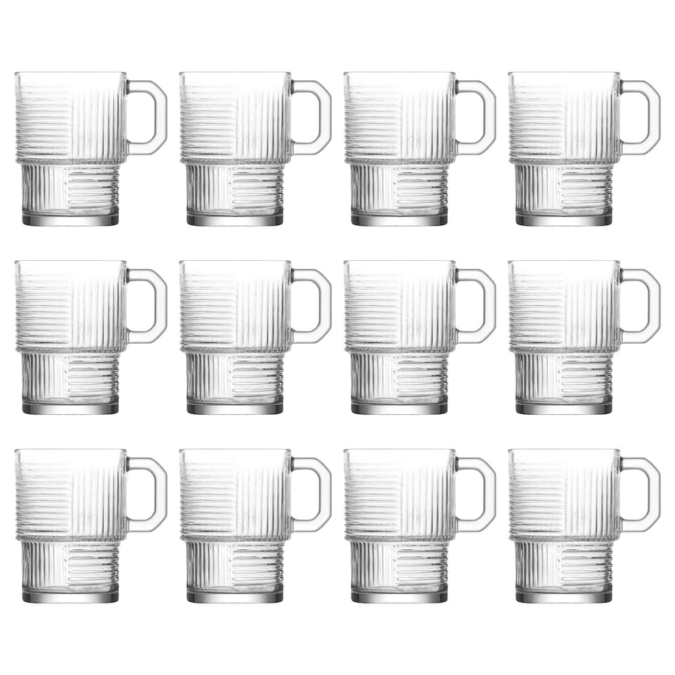 image 1 of LAV Helen Stacking Glass Coffee Cups - 270ml - Pack of 12