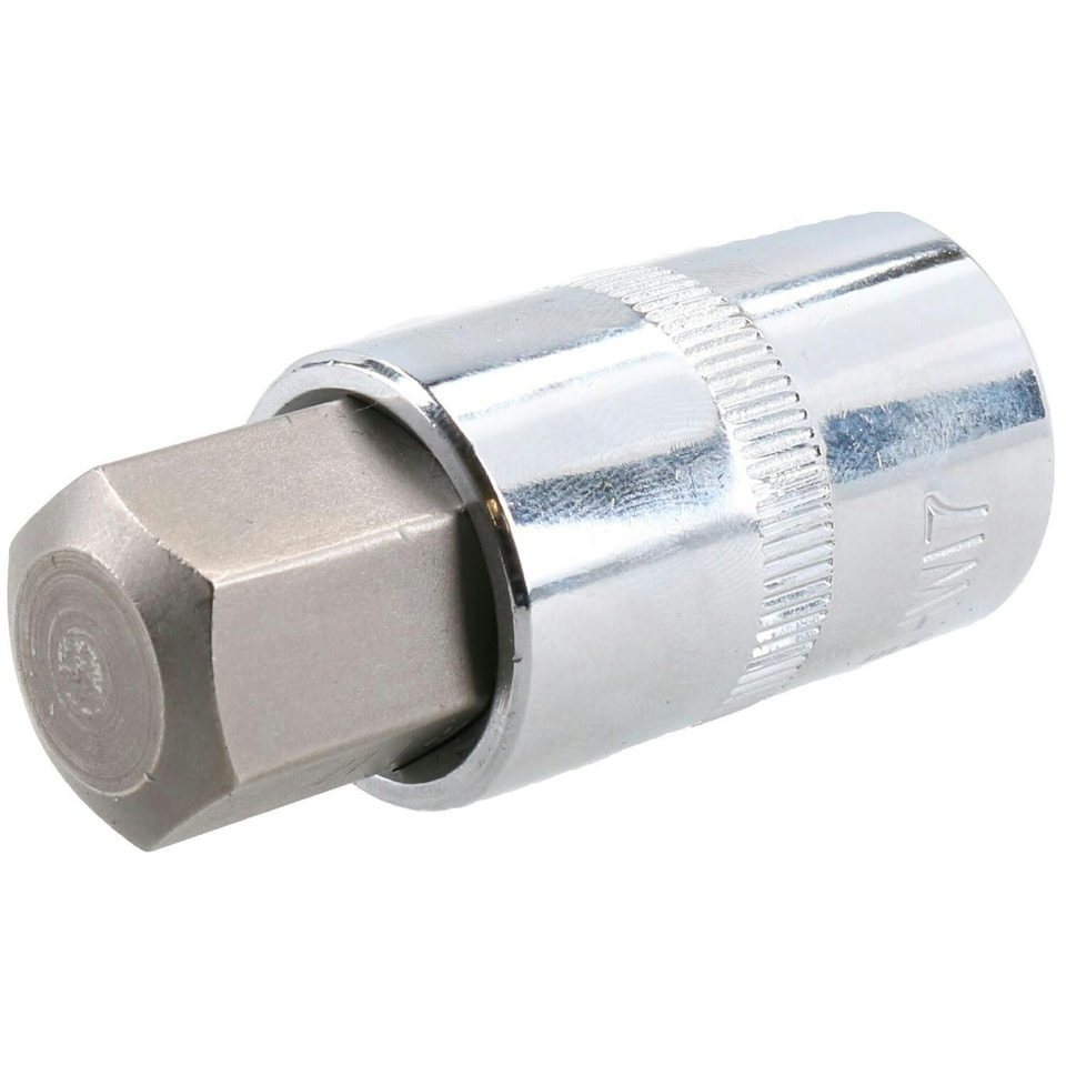 image 1 of 17mm Hex Bit Metric Allen Socket Male 1/2" Drive 55mm Length Strengthened Tip