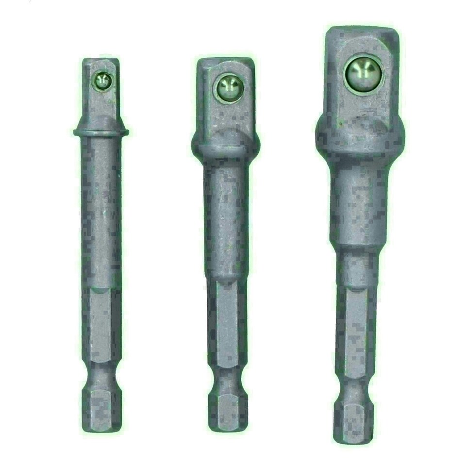 image 1 of 3pc Allen Hex Socket Driver Set 1/4" 3/8" 1/2" Power Shank Adaptor Adapter AT706