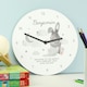 image 5 of Personalised Baby Bunny White Wooden Clock
