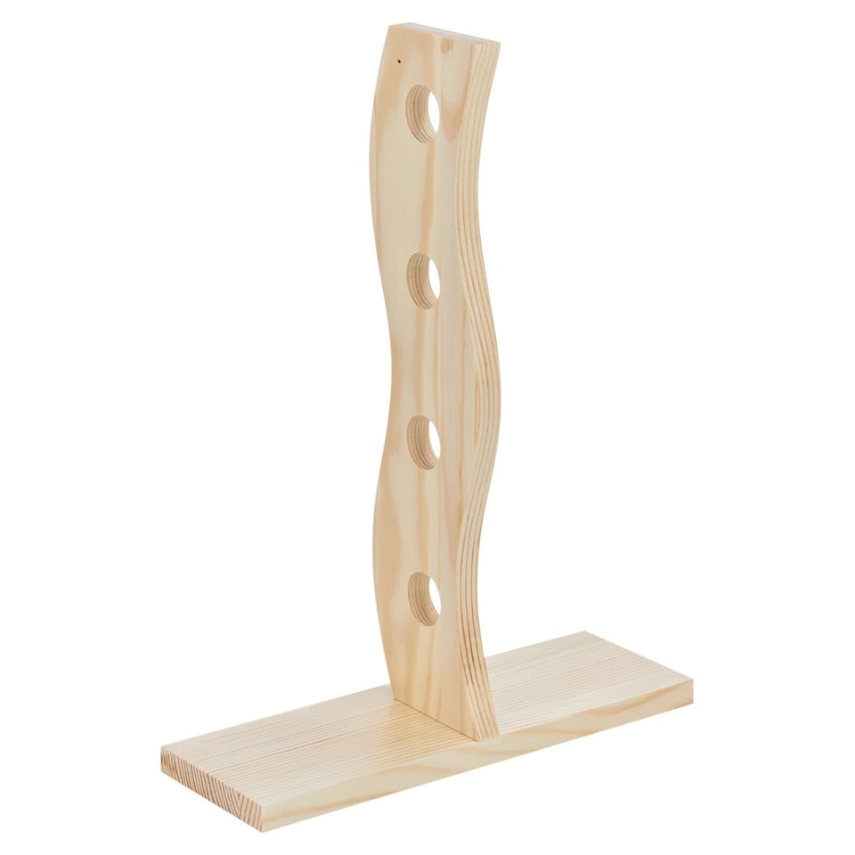 image 1 of 4 Bottle Wooden Wine Rack Free Standing Insert Kitchen Countertop Storage Holder