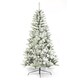 image 1 of Neo 7FT Half Xmas Snow Flocked Christmas Tree Slim Space Saving Corner Foldable Metal Stand | Green | Dark Green