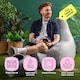 image 2 of Icon Dalton Adults High Back Indoor Outdoor Bean Bag Chair & Footstool Pouffe, Grey