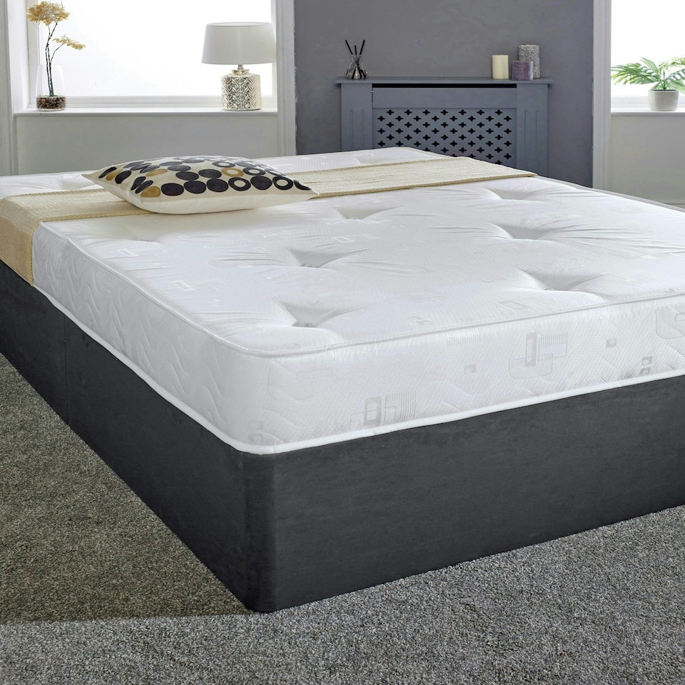 image 1 of Hand-Tufted Innerspring Mattress - 9" Deep, Medium Soft Comfort White | Small Double