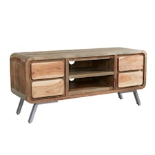 Aaron Metal and Wood TV Cabinet | Brown | 1