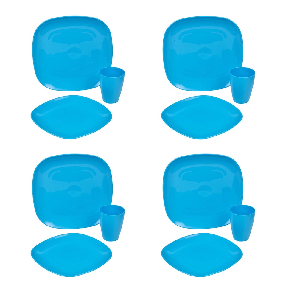 image 1 of 12pc Plastic Dinner Set | Multi | 1