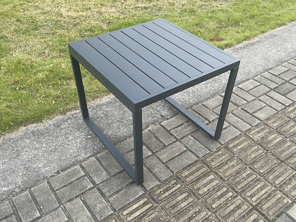 image 1 of Fimous Aluminium Outdoor Garden Side Table Patio Coffee table Tea Table for Balcony, Terrace,Swimming Pool Dark Grey