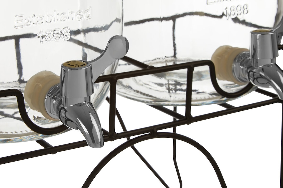 image 1 of Grocer Set of 2 Drink Dispensers with Stand