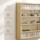 image 6 of HOMCOM 5-Tier Wall Display Shelf Unit Cabinet w/ 4 Adjustable Shelves Glass Doors Home Office Ornaments 60x80cm Oak | White