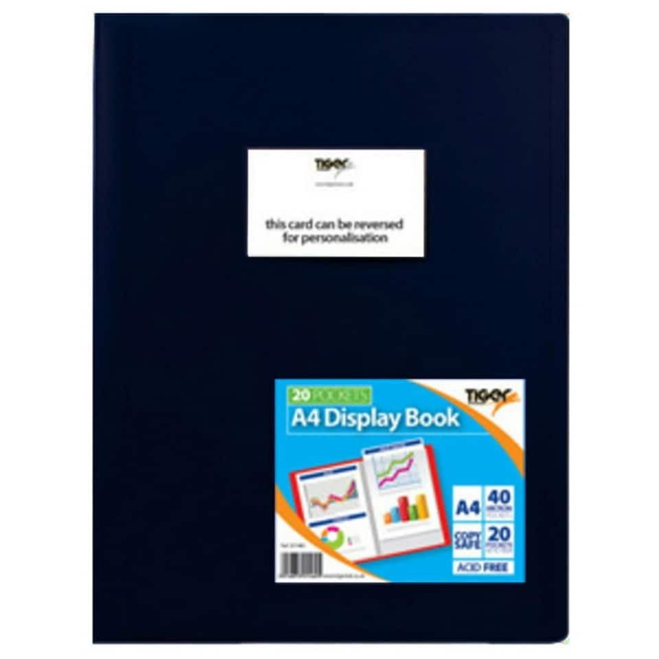 image 1 of Tiger A4 Flexi Display Book - Black - 40 Pockets