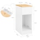 image 2 of SoBuy FBT111-WN Slim Bedside Table Bedside Cabinet Narrow Side Table Nightstand with Drawer and Shelf for Bedroom