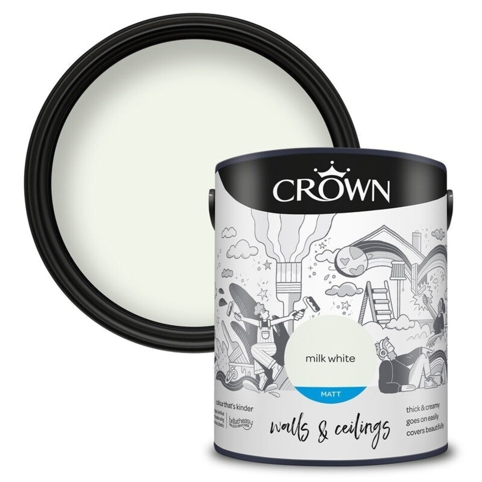 image 1 of Crown Matt Emulsion Milk White 5L