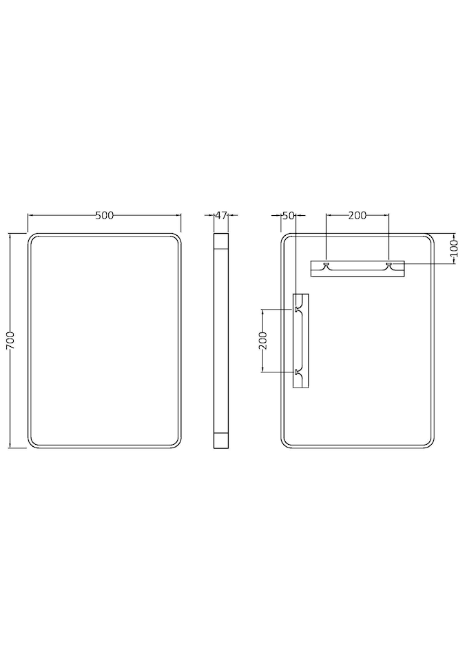 image 1 of Balterley Rectangular Bathroom Mirror Durable Brass