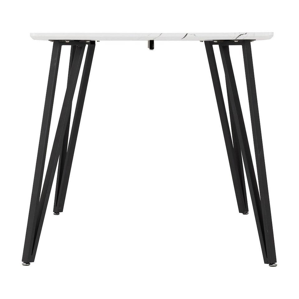 image 1 of Marlow & Avery Indoor Dining Set with 4 Chairs - White Marble - Emerald Green Velvet | Green | White Marble/Emerald Green | 5