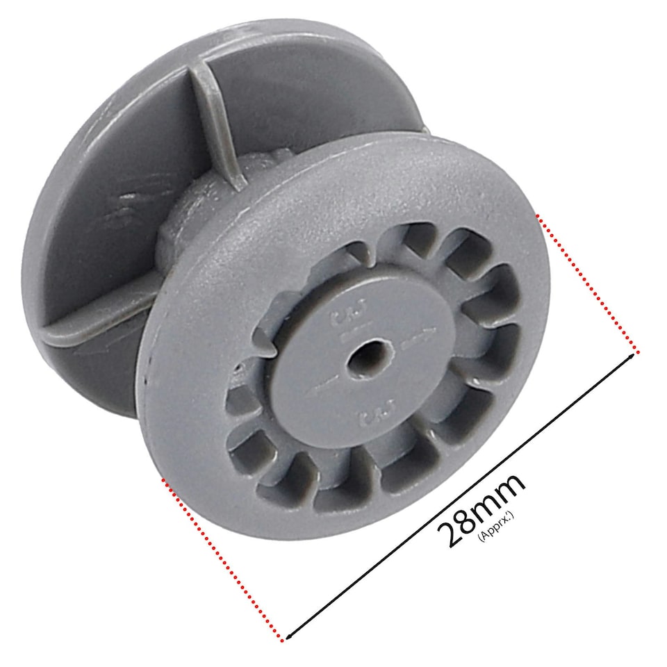 image 1 of SPARES2GO Guide Support Rail Basket Wheel for Cooke & Lewis BDW60MCL Dishwasher